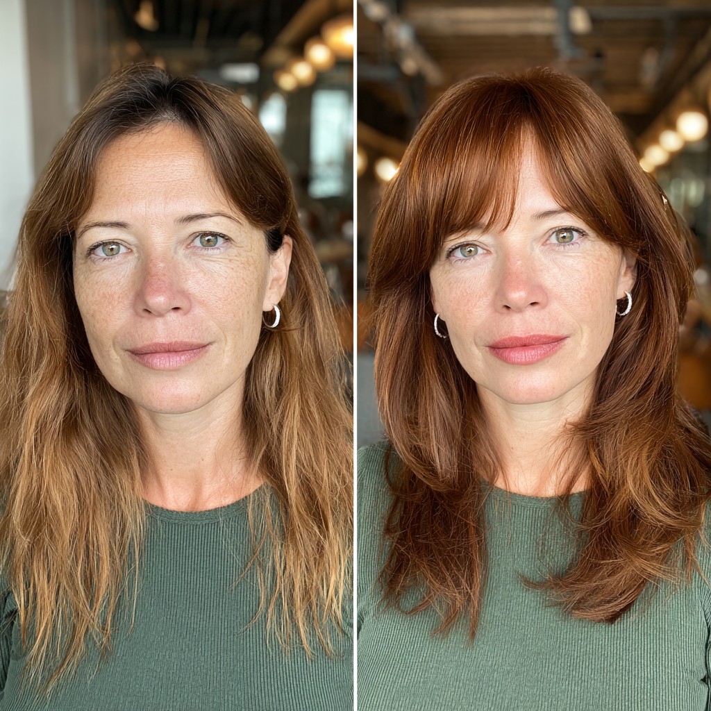 Rich Copper Balayage with Soft Layering