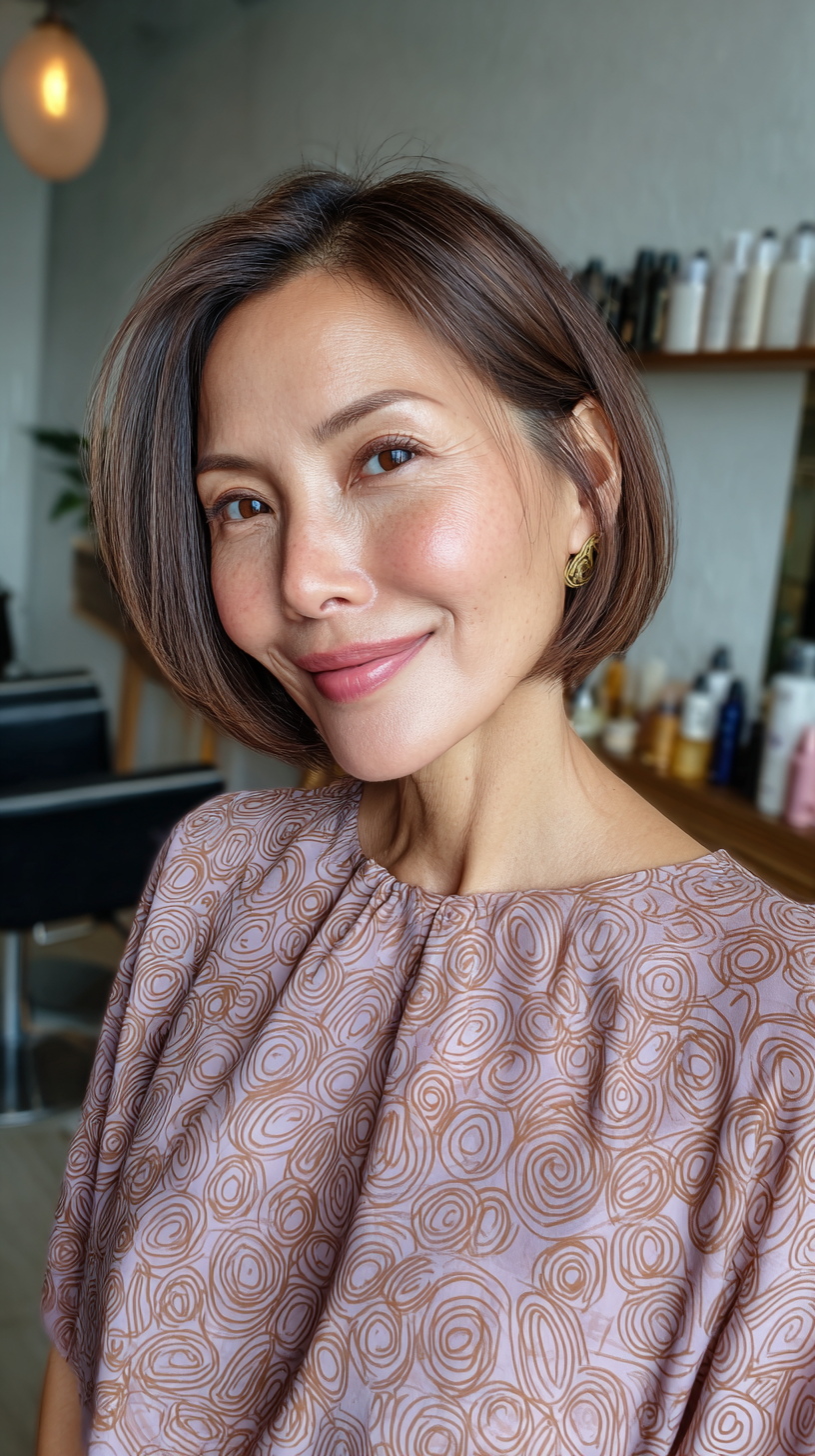 Sleek Blunt Bob with Subtle Shine