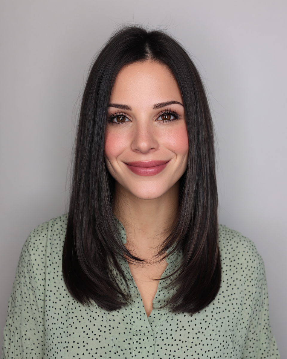 Sleek Long Blunt Cut with Subtle Layering