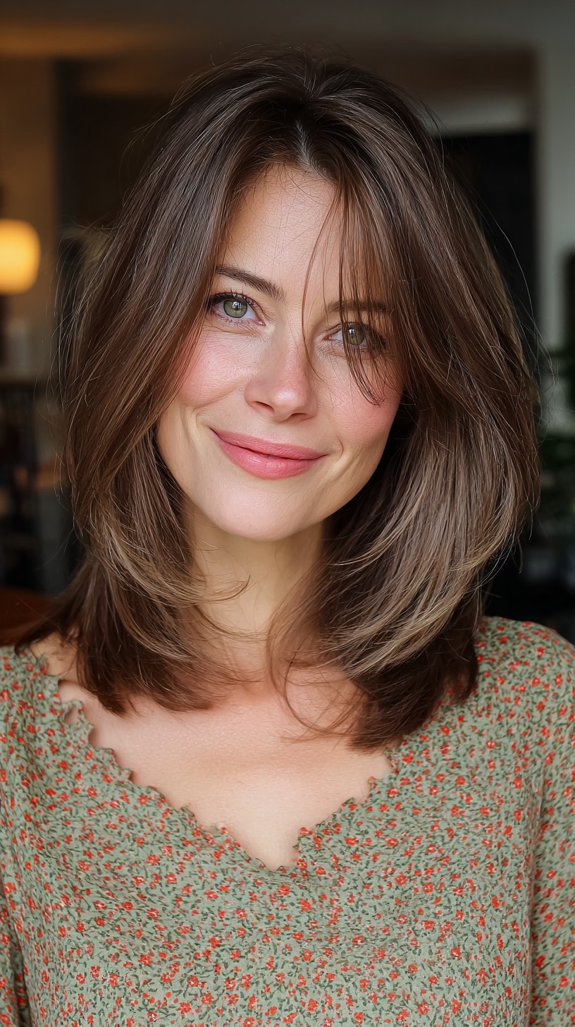Soft Brunette Layers with Natural Texture
