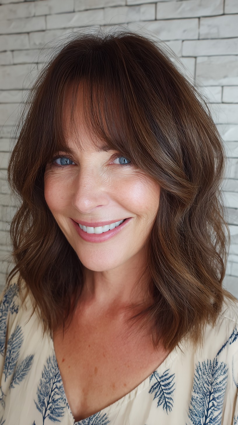 Soft Chestnut Waves with Voluminous Body