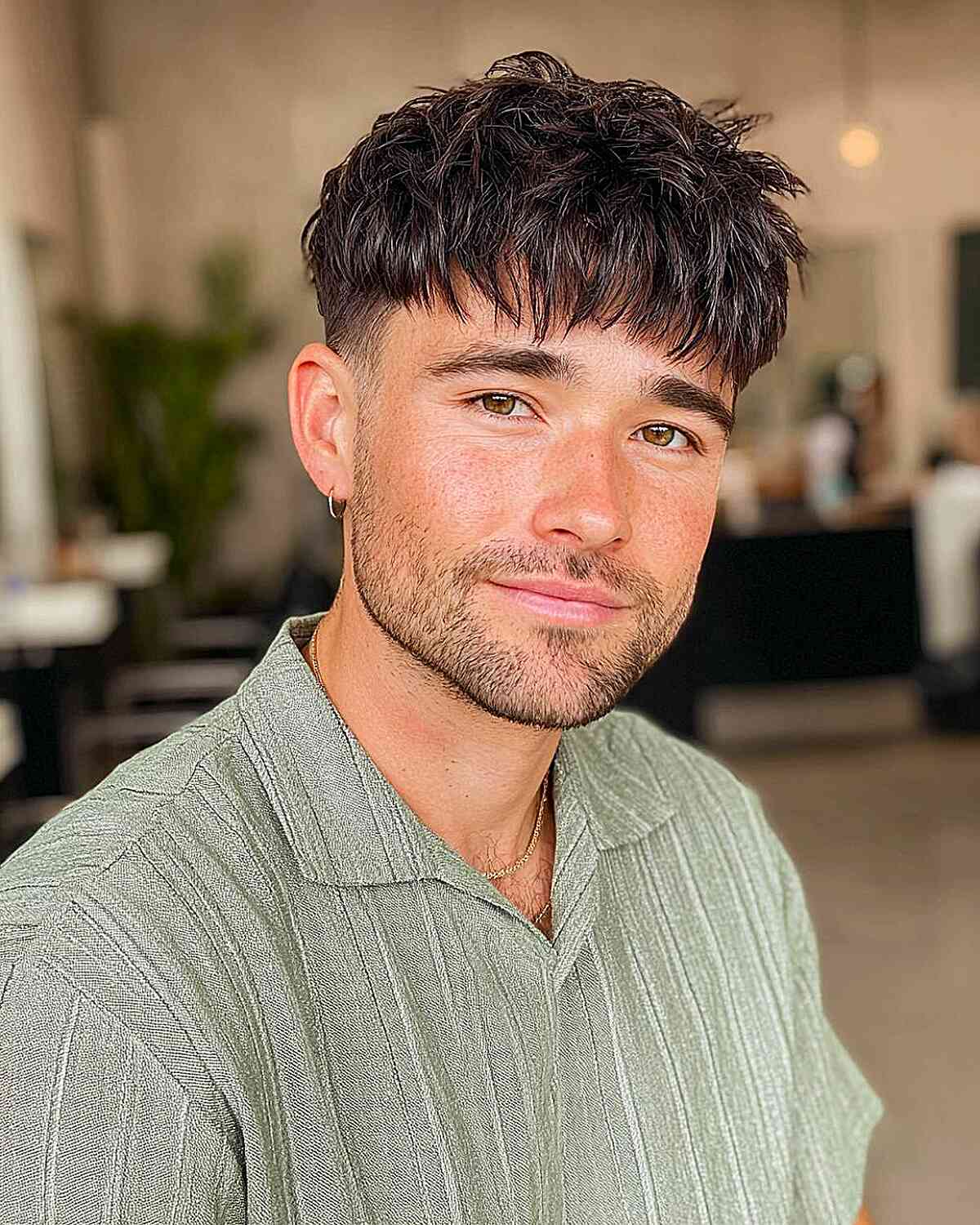 Textured Crop with Fringe for Men