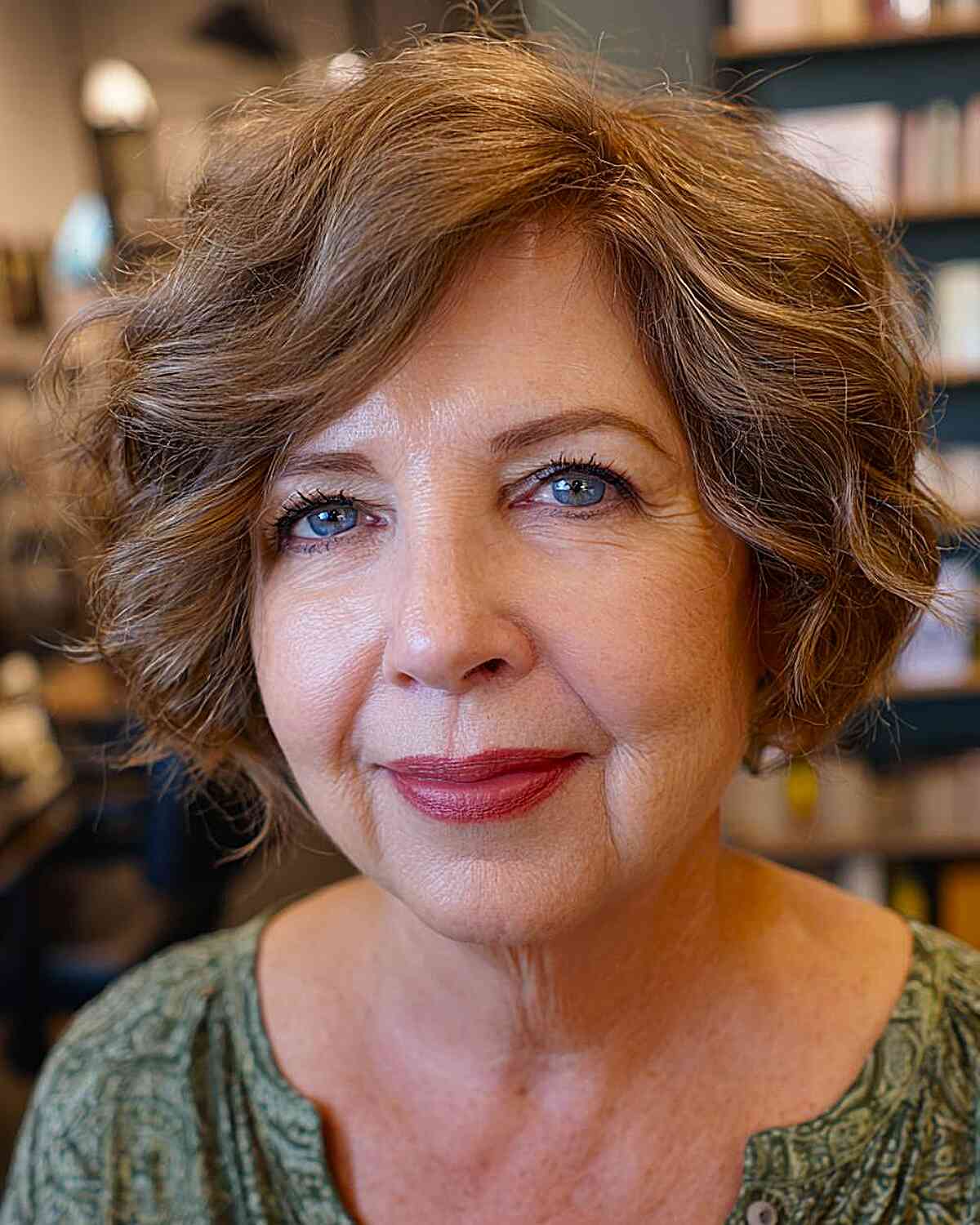 Textured Short Curly Bob with Soft Layers