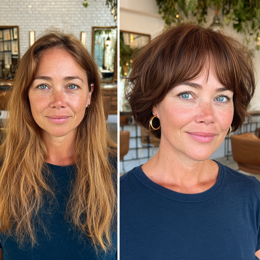 Textured Short Layered Cut with Soft Volume