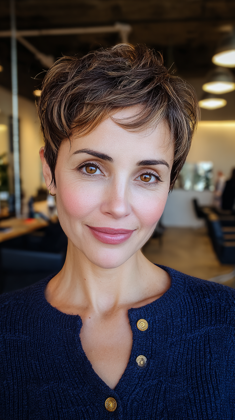 Textured Short Pixie with Effortless Volume