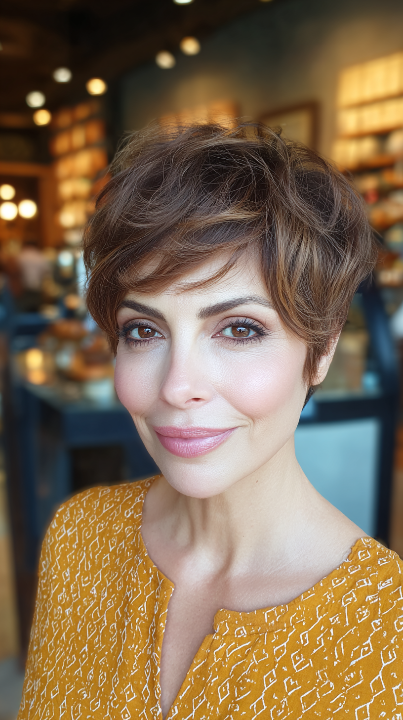 Textured Short Shaggy Pixie with Lived-In Layers