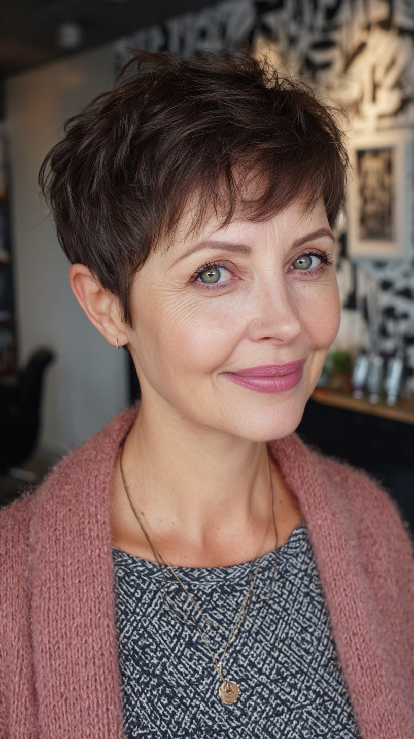 Textured Short Shaggy Pixie with Subtle Layers