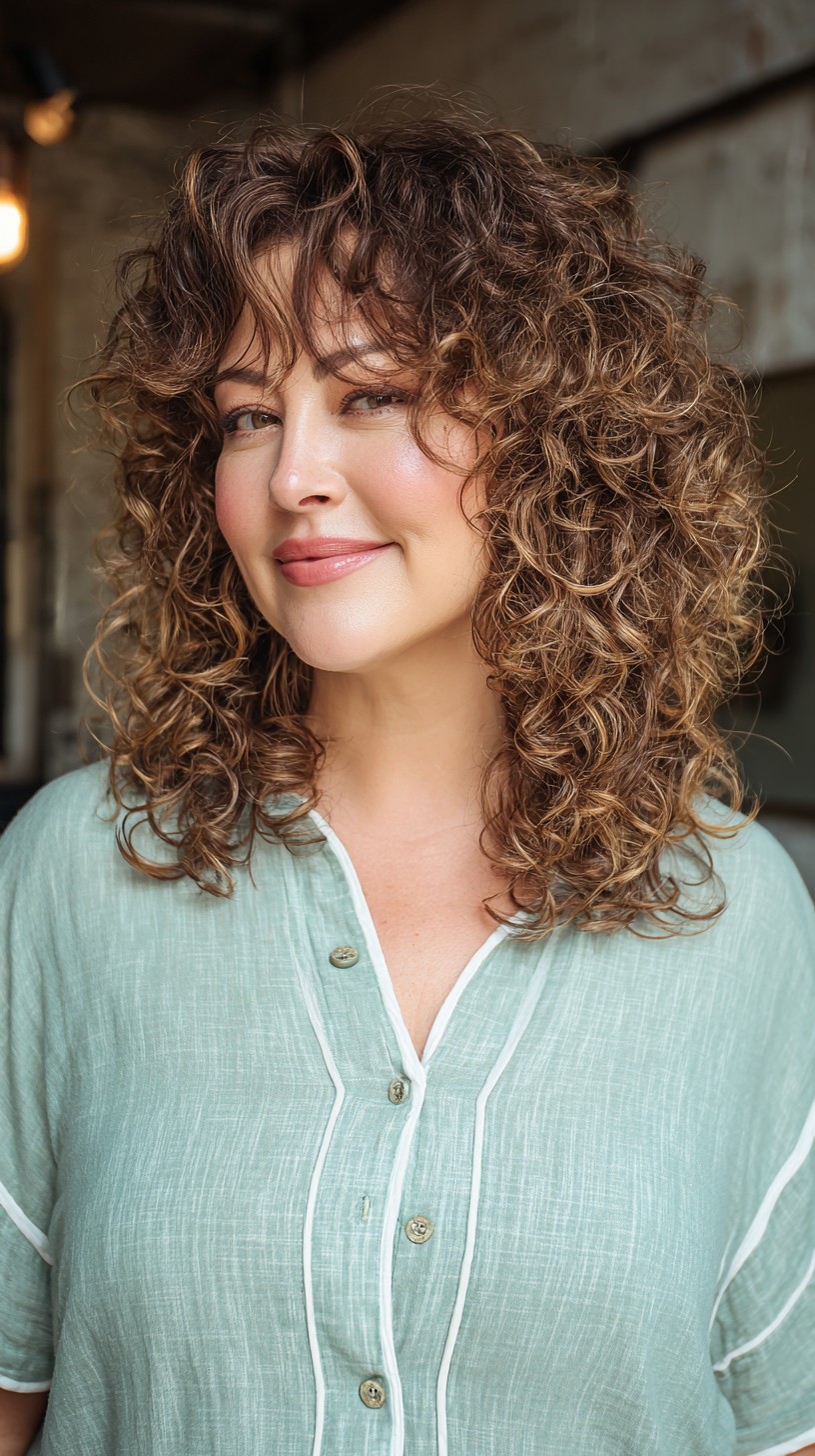 Bouncy Caramel Ringlets with Volume