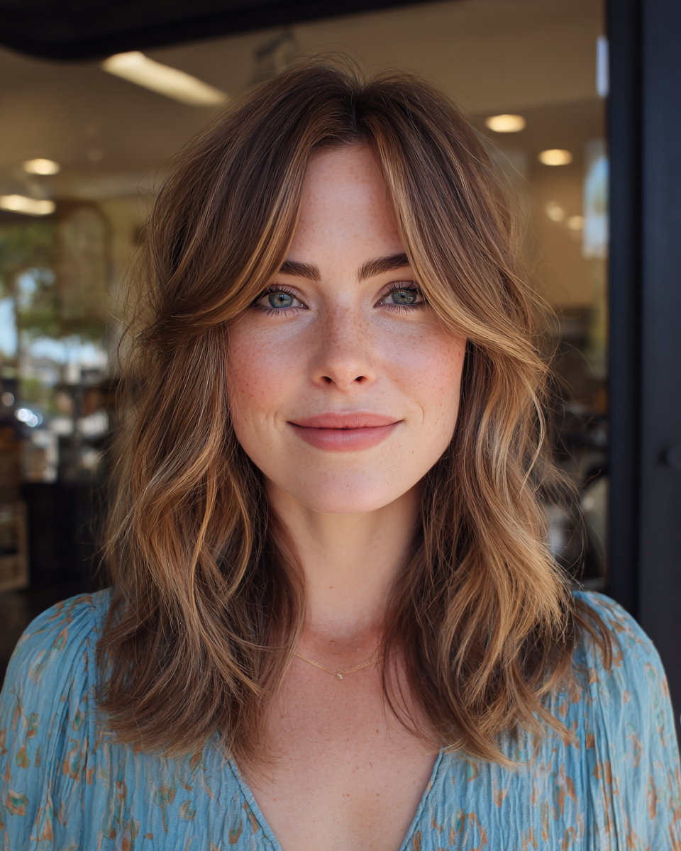 Effortlessly Textured Long Waves with Soft Face-Framing Layers
