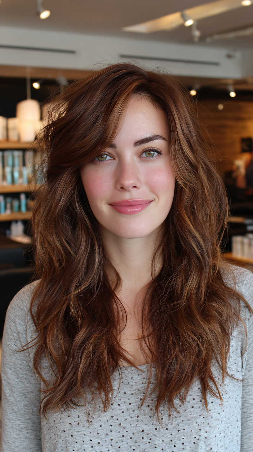 Effortlessly Tousled Long Layers with Subtle Highlights