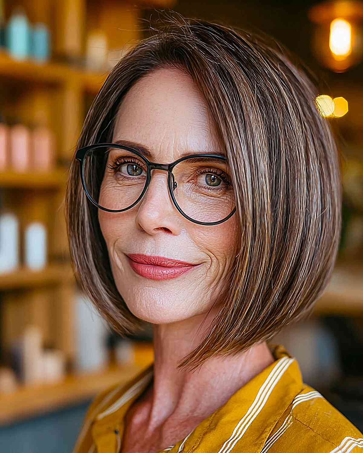 Sleek Blunt Bob with Subtle Highlights