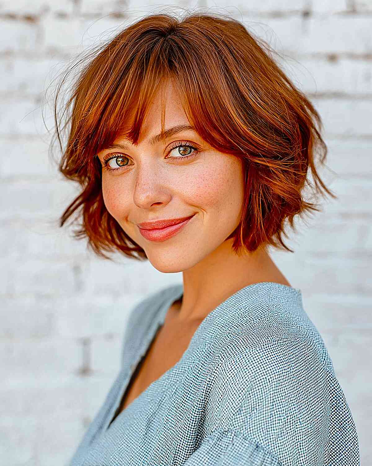 Textured Bob with Soft Bangs