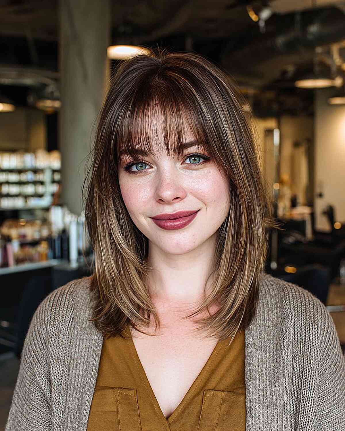 Textured Straight Hair with Soft Bangs