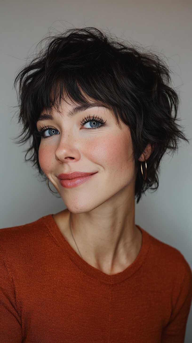 Whimsical Wavy Bob with Curtain Bangs