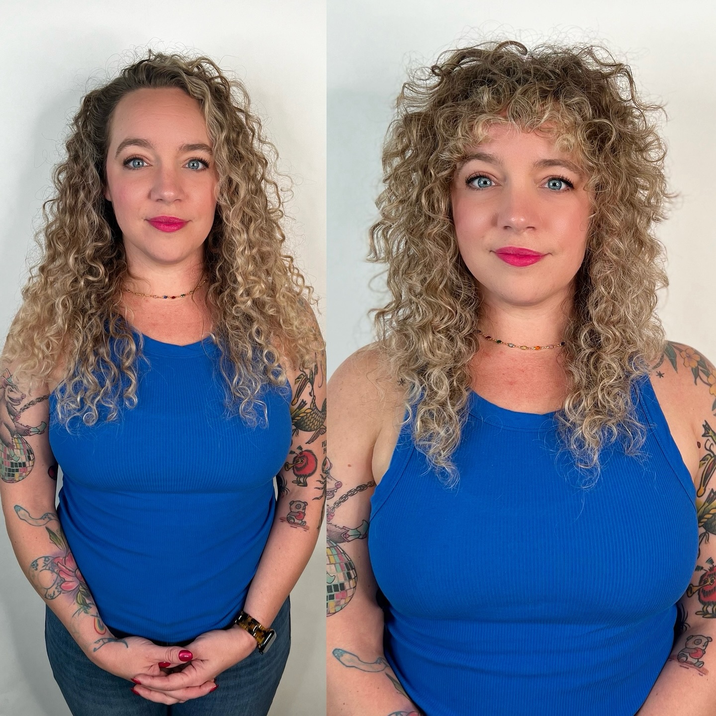 Bouncy Shoulder-Length Curly Wolf Cut