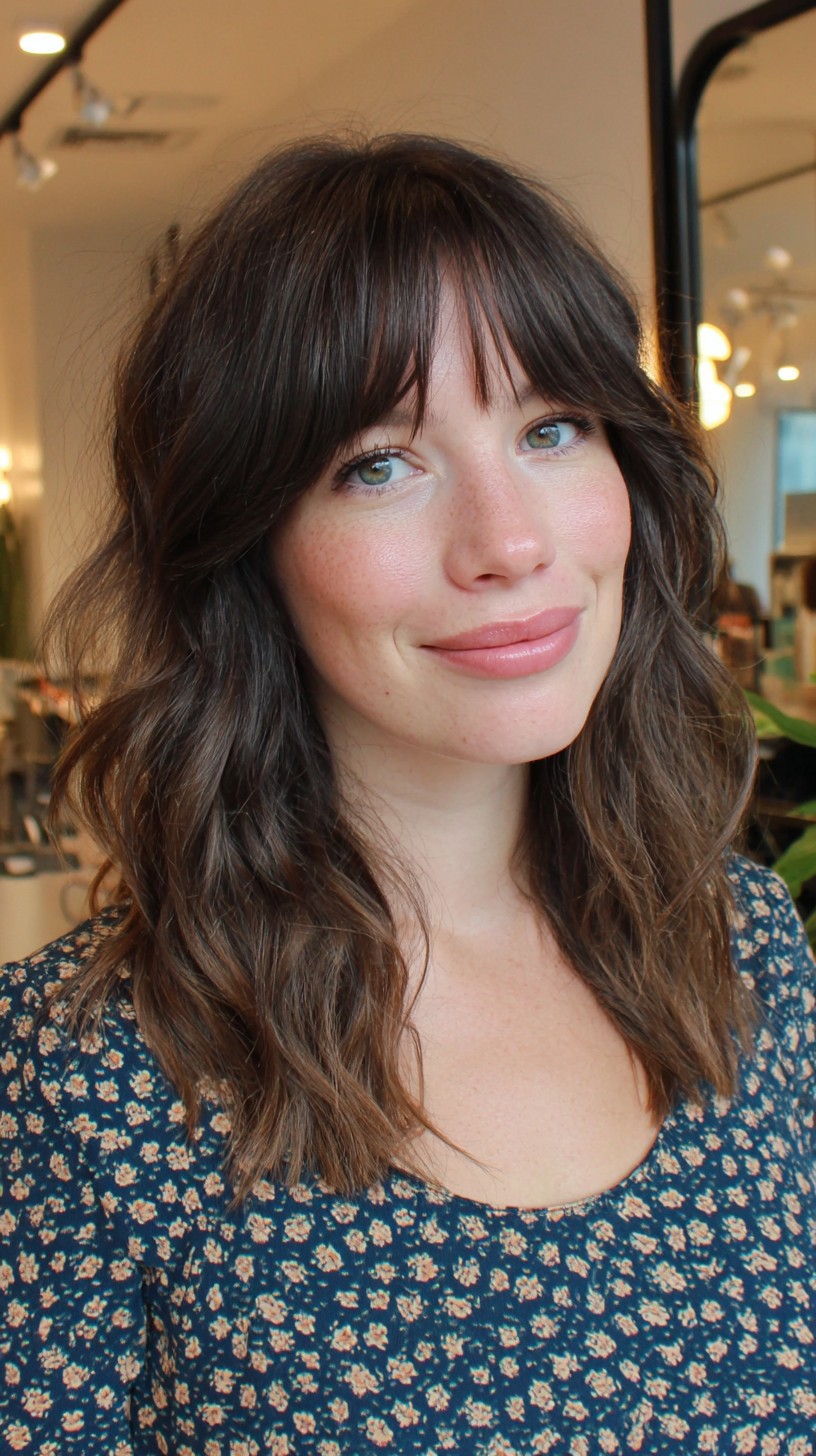 Casual Tousled Brunette Bob with Disconnected Layers
