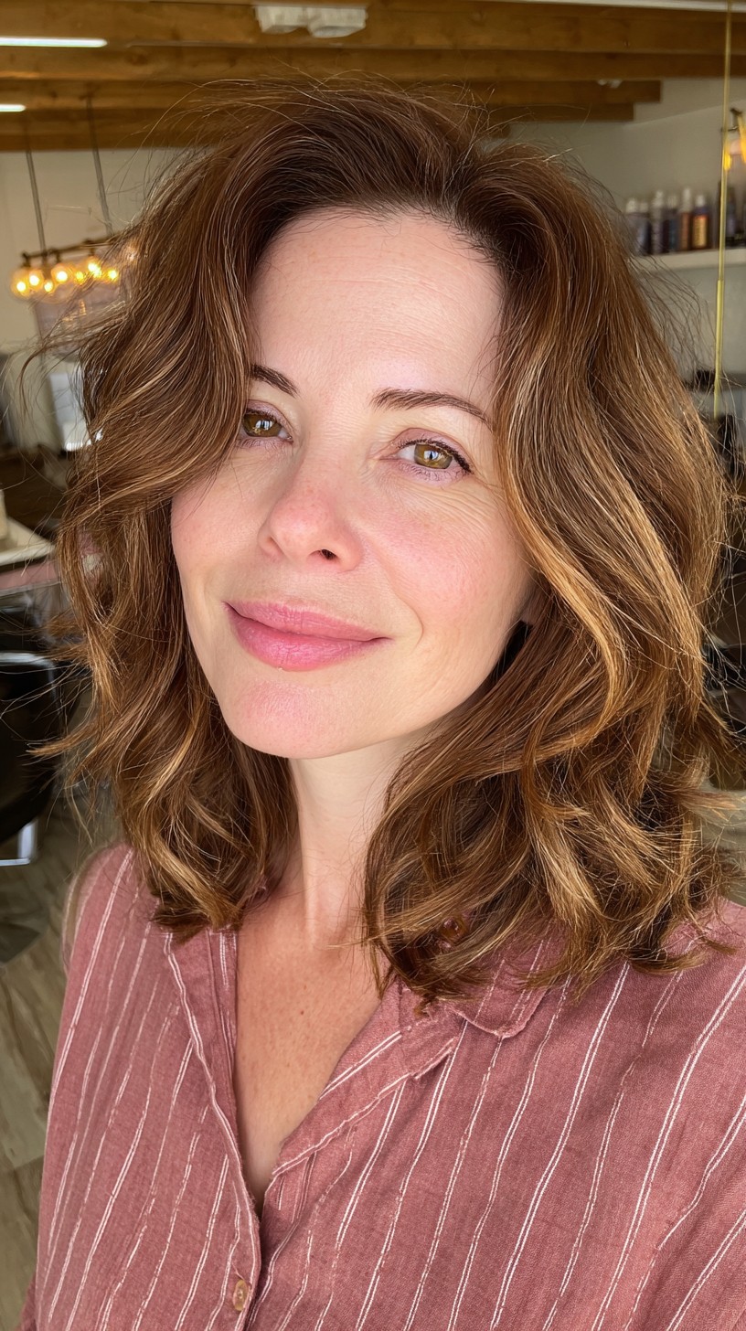 Chestnut Brown Beach Wave Bob