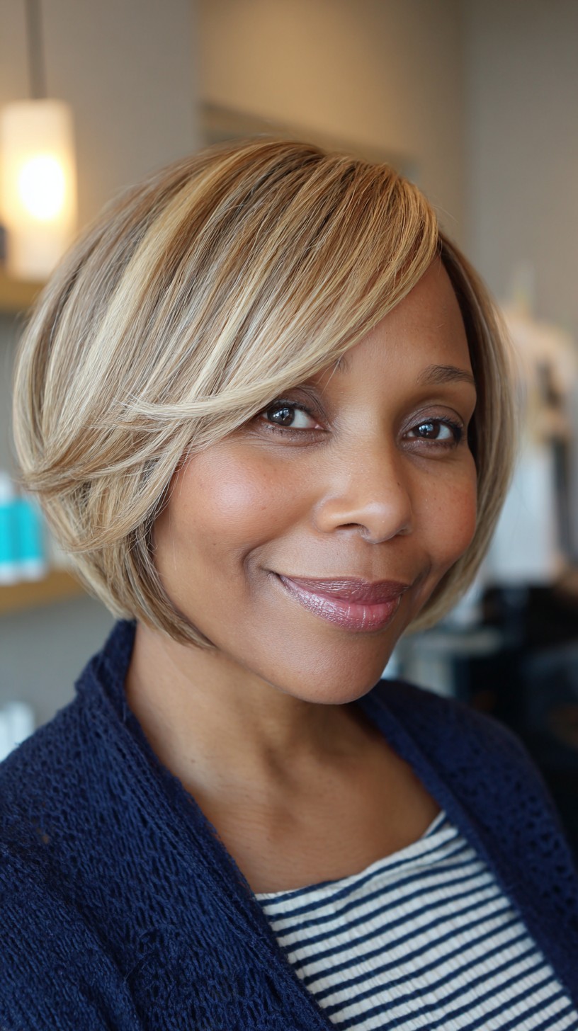 Chic Blonde Bob with Sleek Contouring Layers