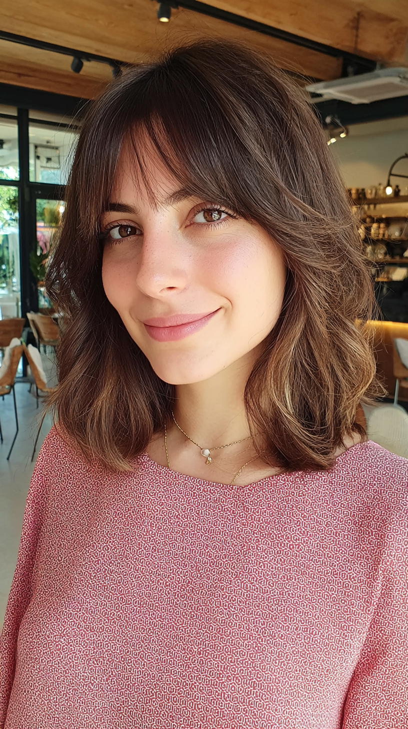 Chic Layered Shag with Soft Bangs