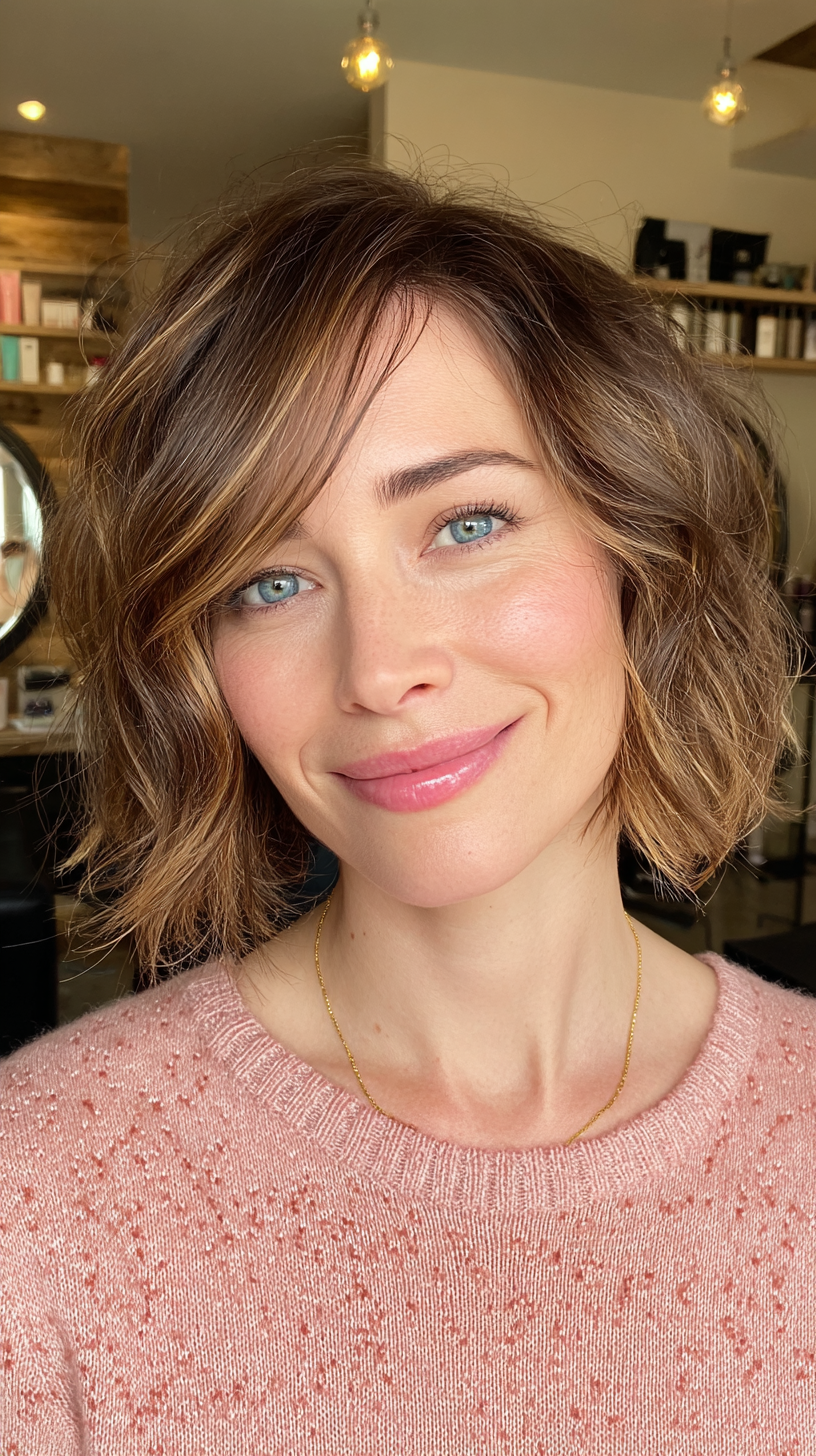 Chic Layered Wavy Bob