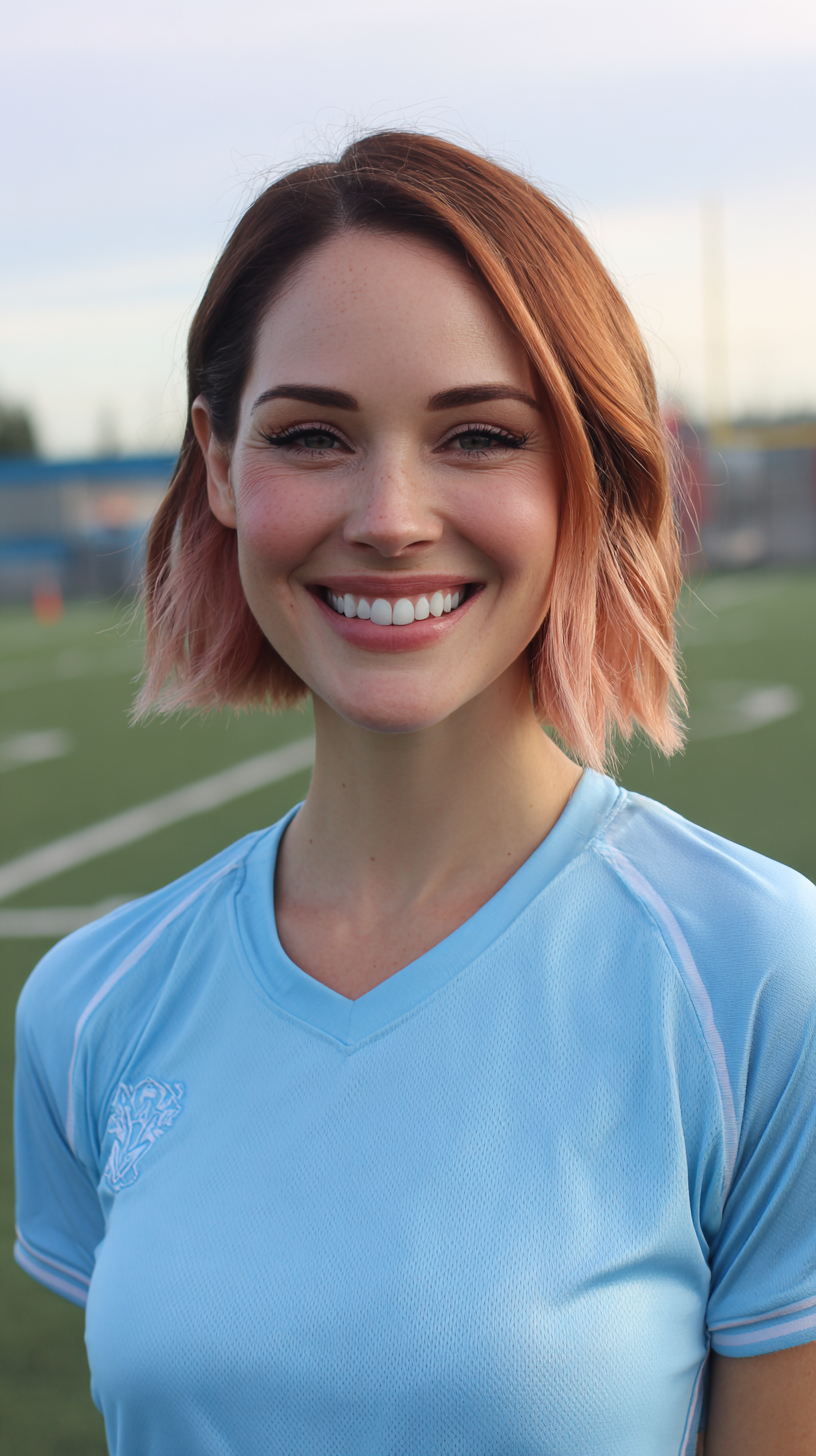 Chic Rose Gold Blunt Bob with Soft Waves