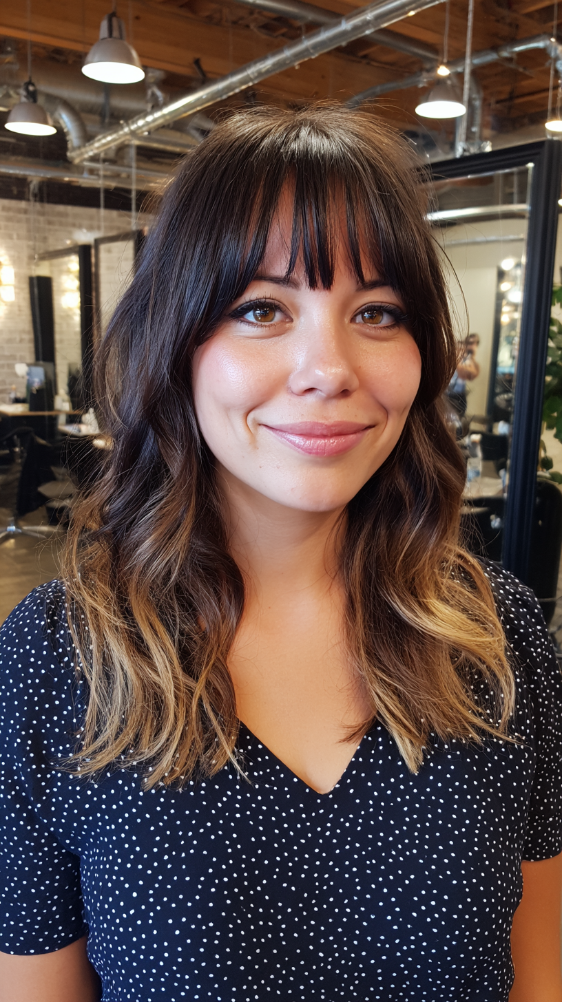 Chic Shaggy Medium Cut with Face-Framing Bangs