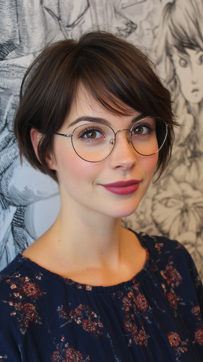 Chic Textured Short Bob with Wispy Bangs