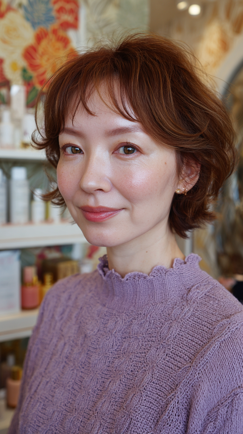 Chic Textured Short Crop with Soft Waves