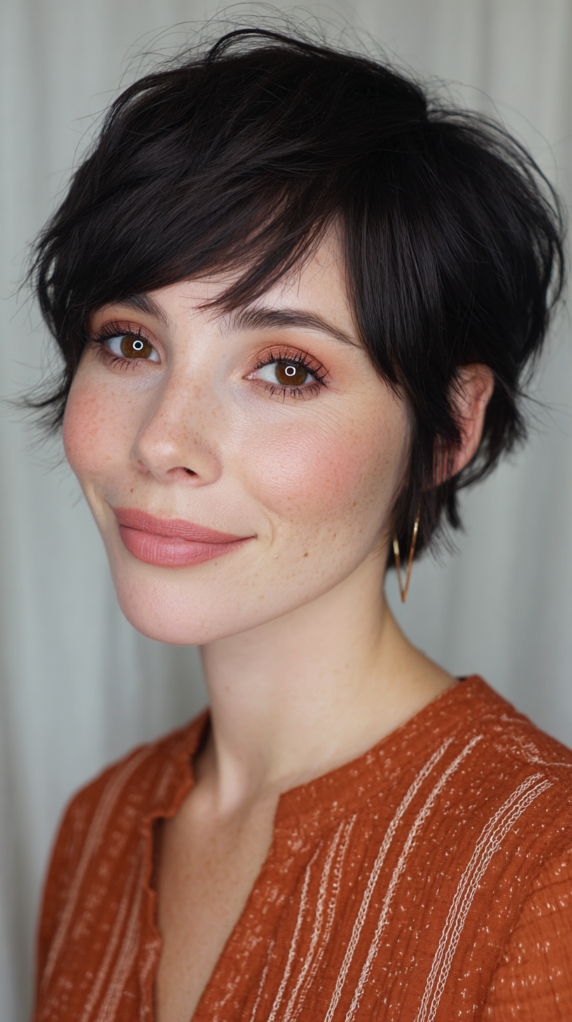 Chic Textured Short Pixie with Playful Layers