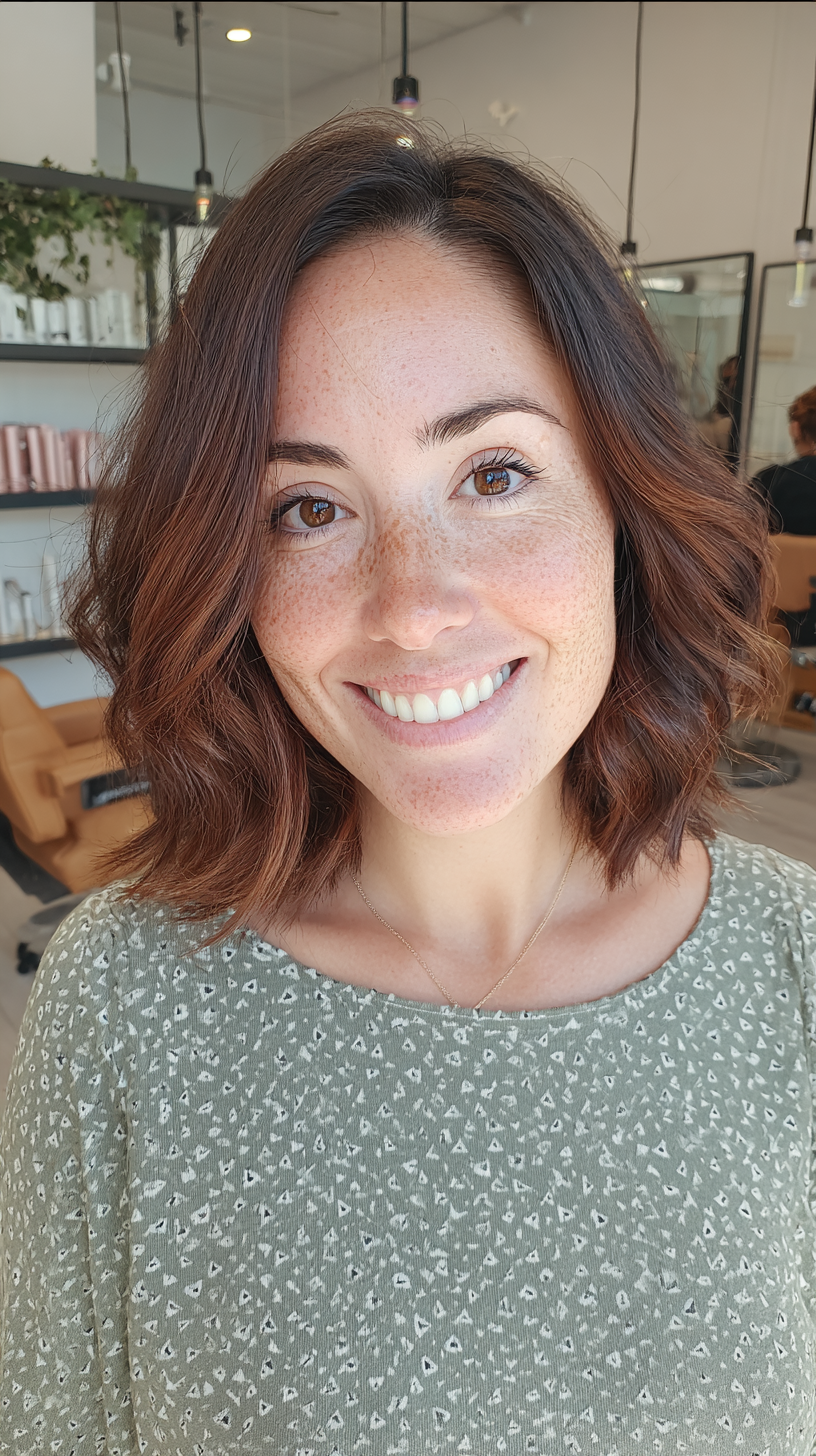 Chic Textured Shoulder-Length Waves