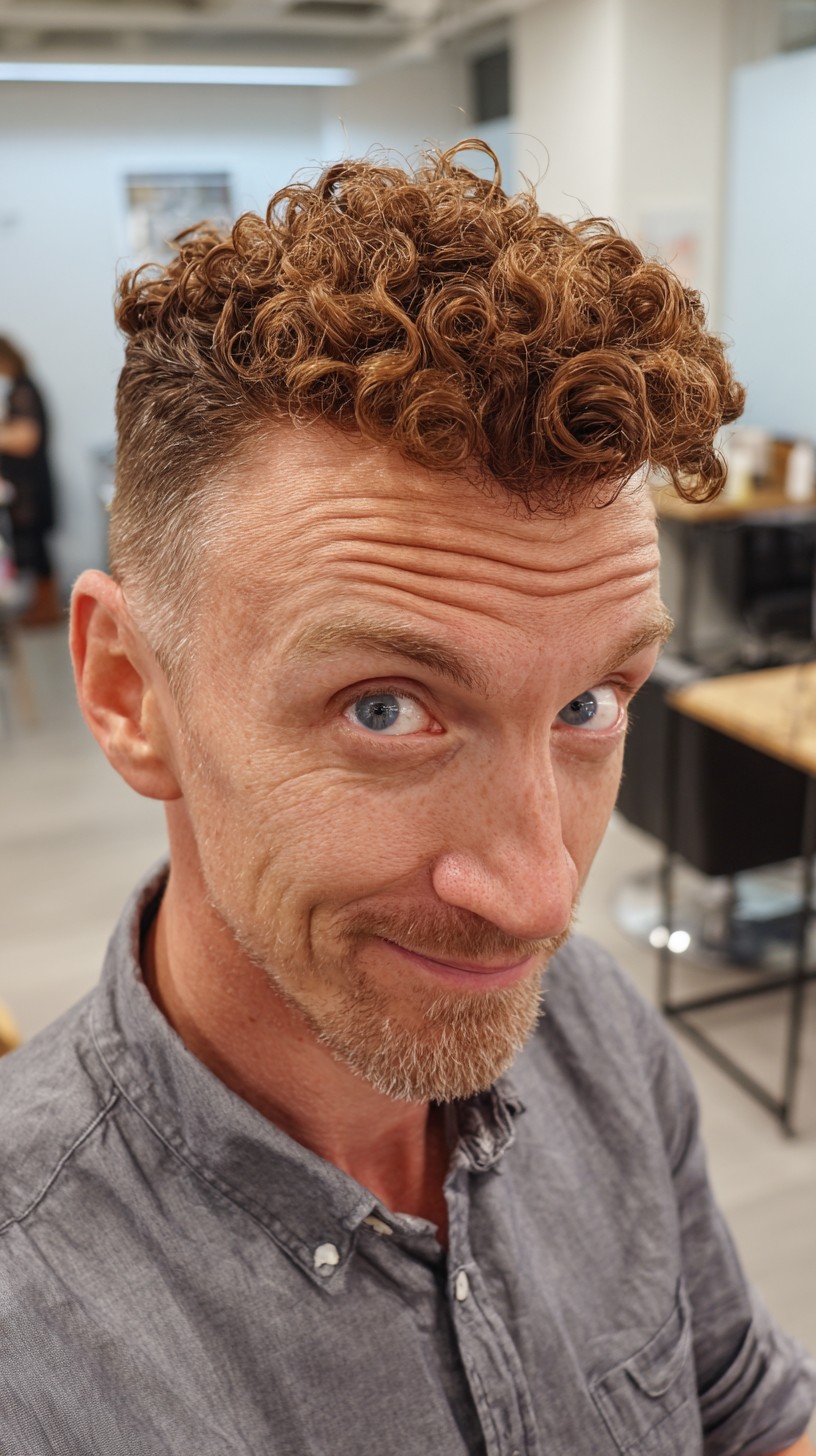 Curly-Top High-Fade Mohawk
