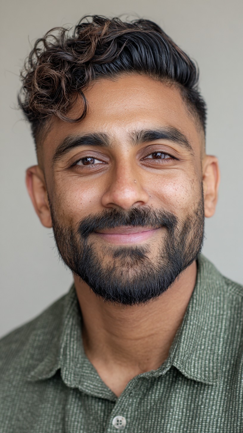 Dapper Windswept Curls with Precision Side Part