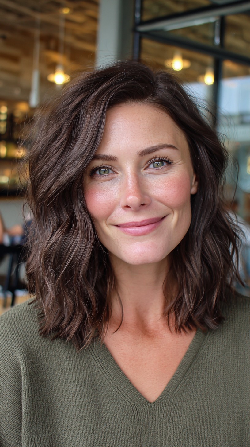 Deep-Chocolate-Tousled-Waves-with-Center-Part