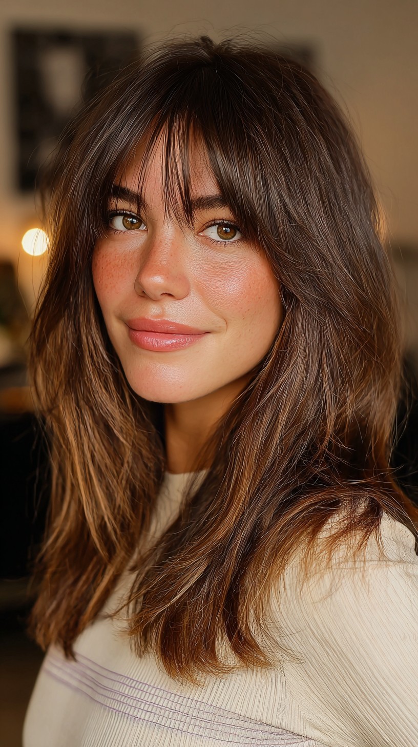 Effervescent Chestnut Layers with Seamless Fringe