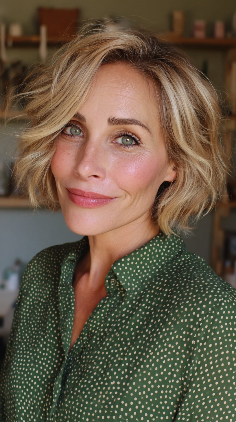 Effortless Blonde Textured Waves with Natural Highlights