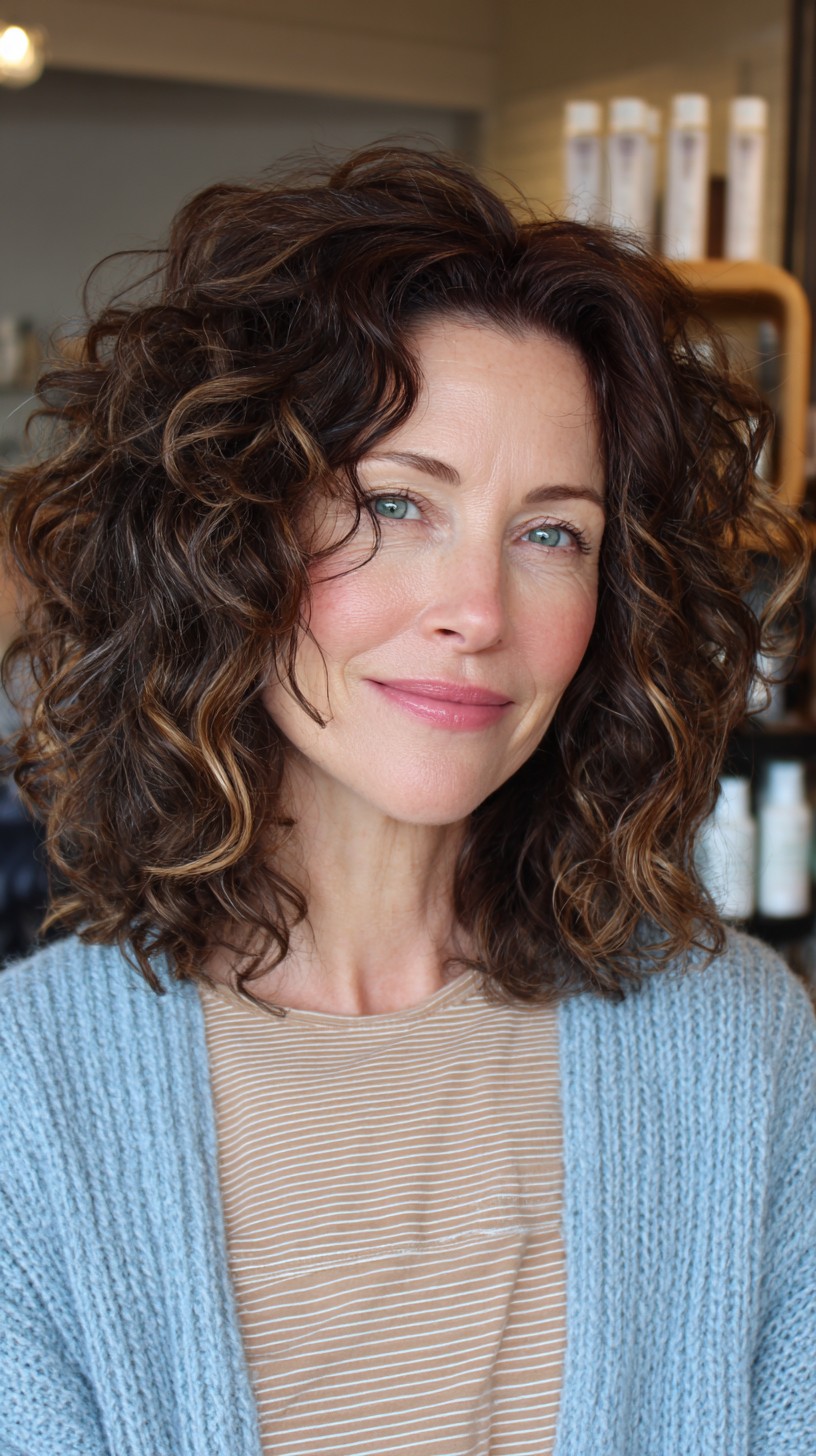 Effortless Brunette Waves with Natural Curls