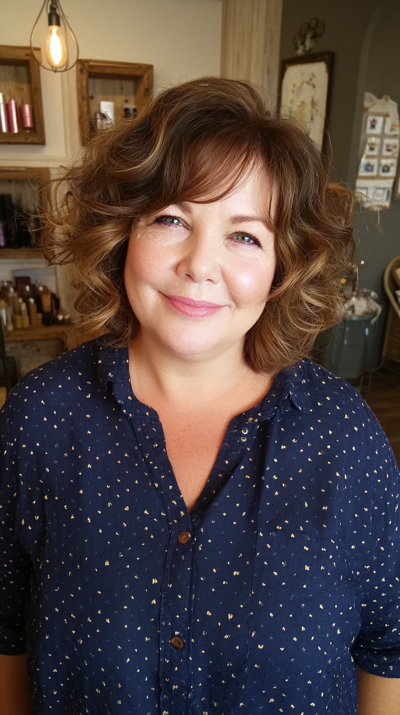 Effortless Round-Face Tousled Waves