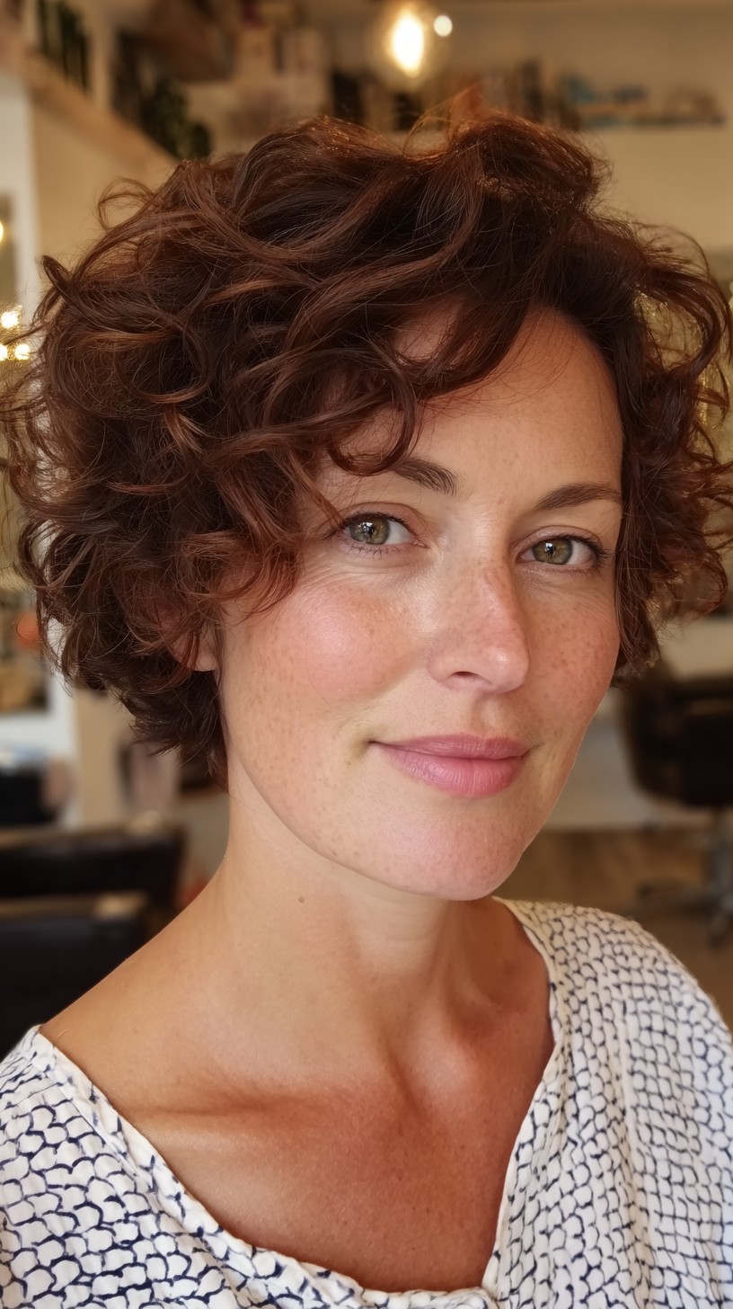 Effortlessly Chic Tousled Curls for Medium Length