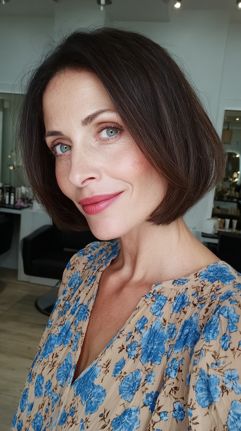 Elegant Shoulder-Length Tapered Bob with Subtle Texture