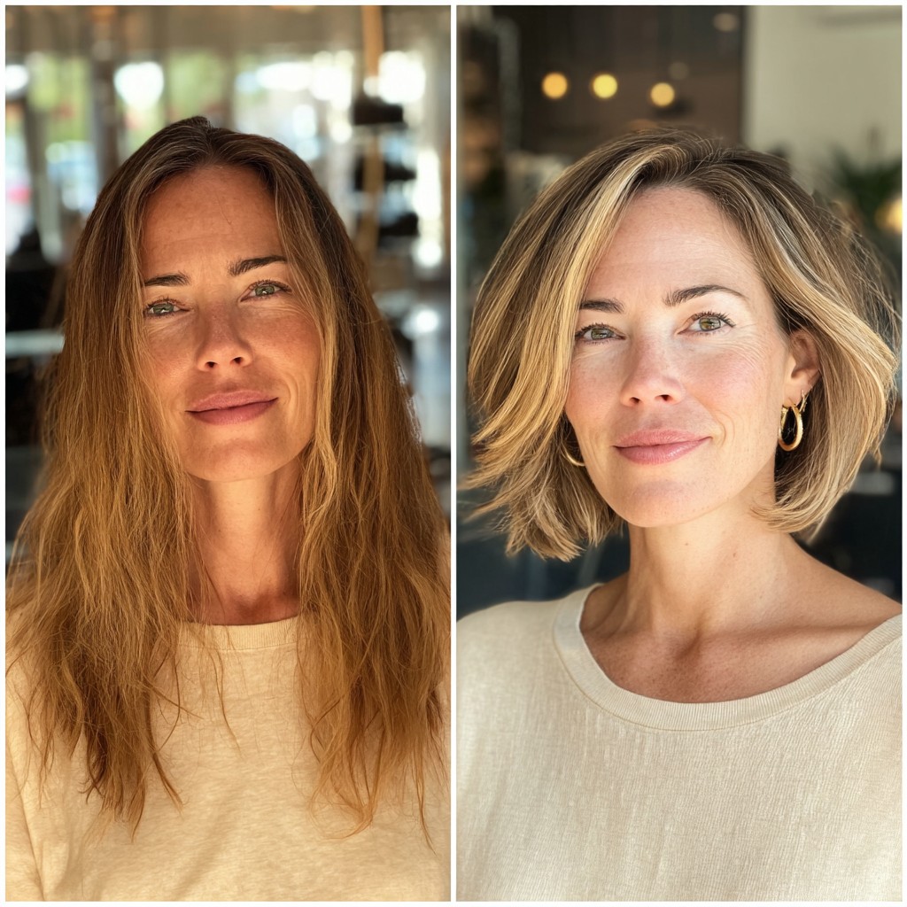 Light Blonde Bob with Natural Roots