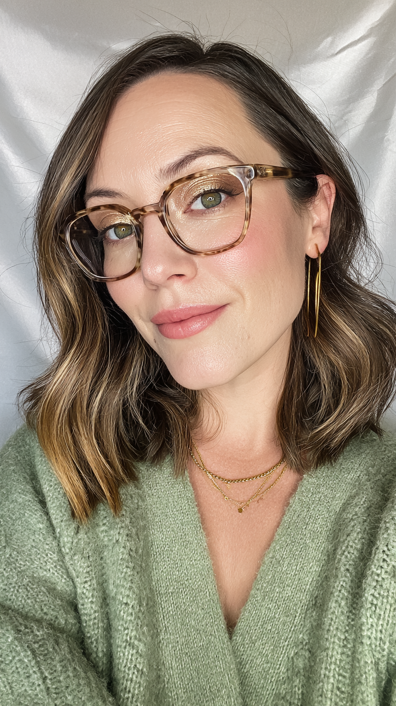 Modern Layered Long Bob with Subtle Highlights