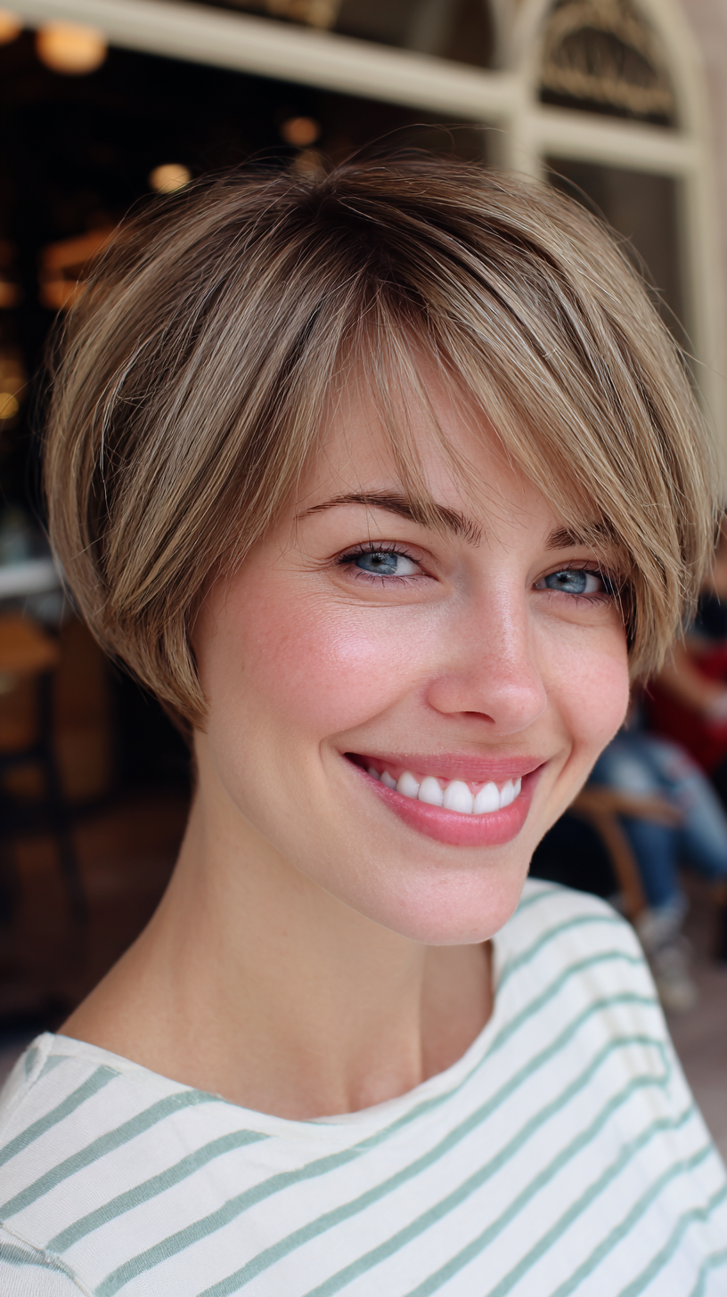 Modern Textured Bob with Subtle Highlights