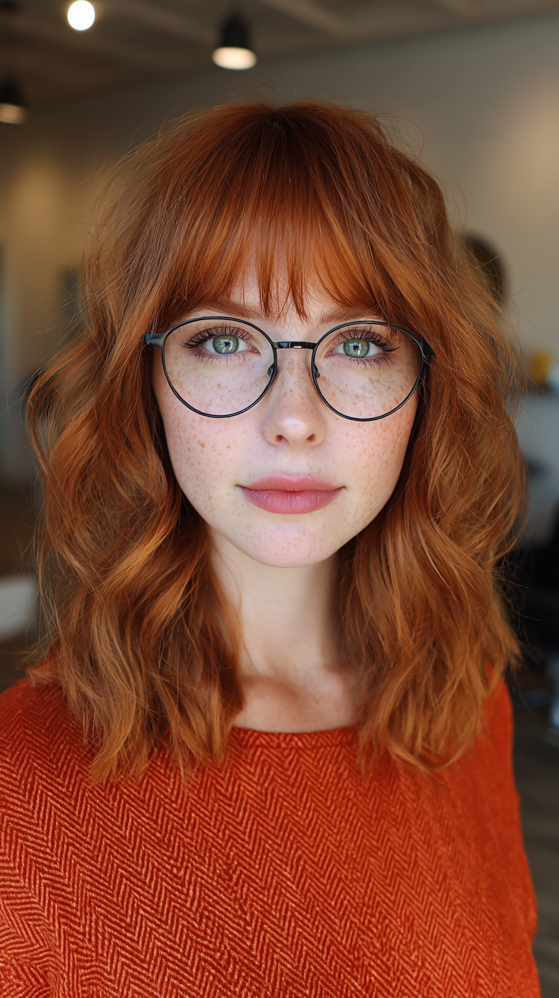 Playful Textured Long Bob with Soft Fringe