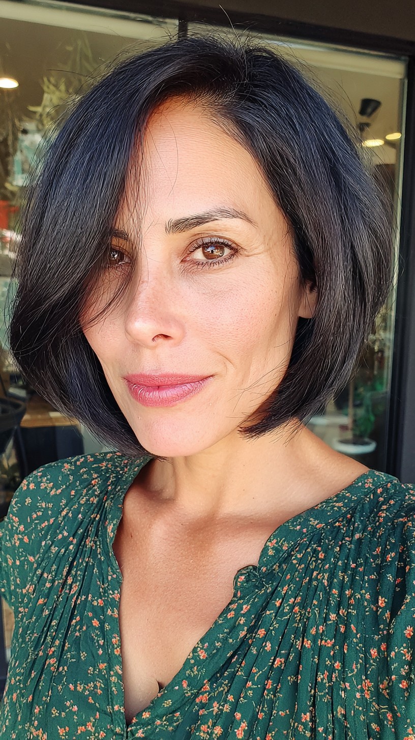 Polished Deep-Parted Bob with Subtle Waves