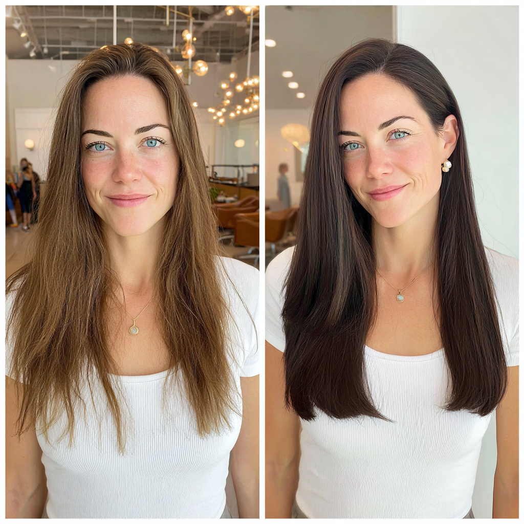 Polished Long Straight Hair with Subtle Shine