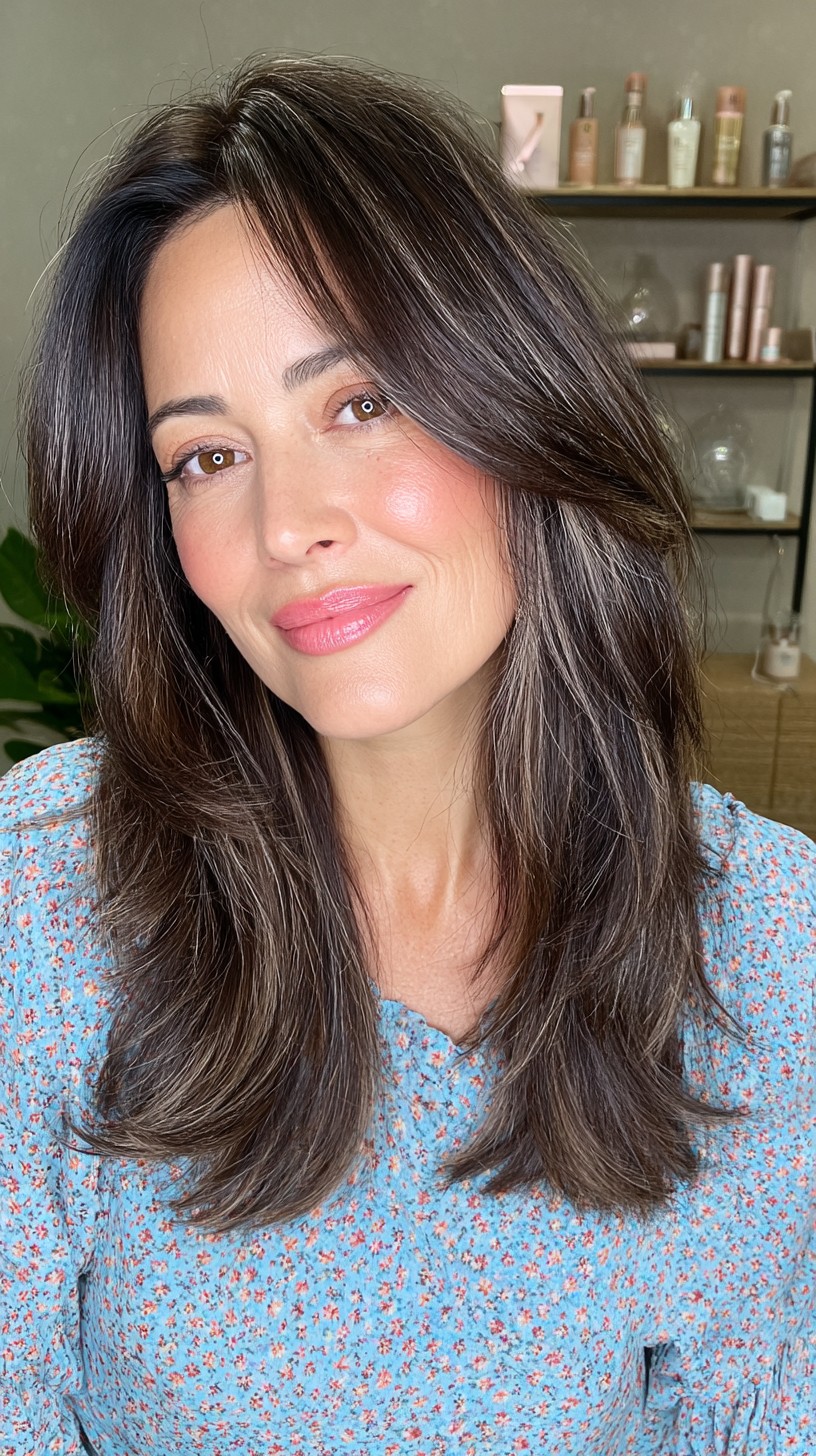 Rich Espresso Medium Shag with Natural Highlights