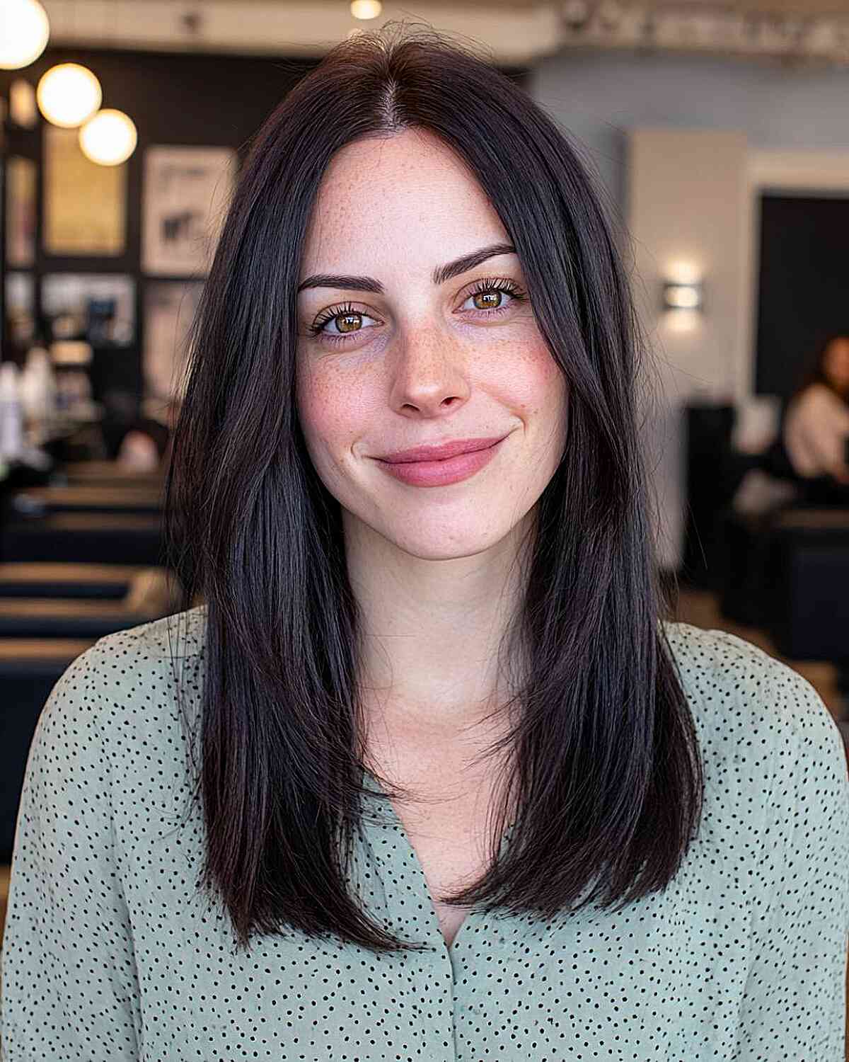 Sleek Long Straight Hair with Subtle Layers