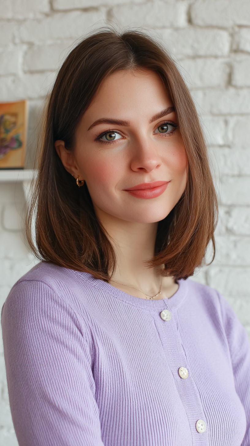 Softly Layered Long Bob with Natural Shine