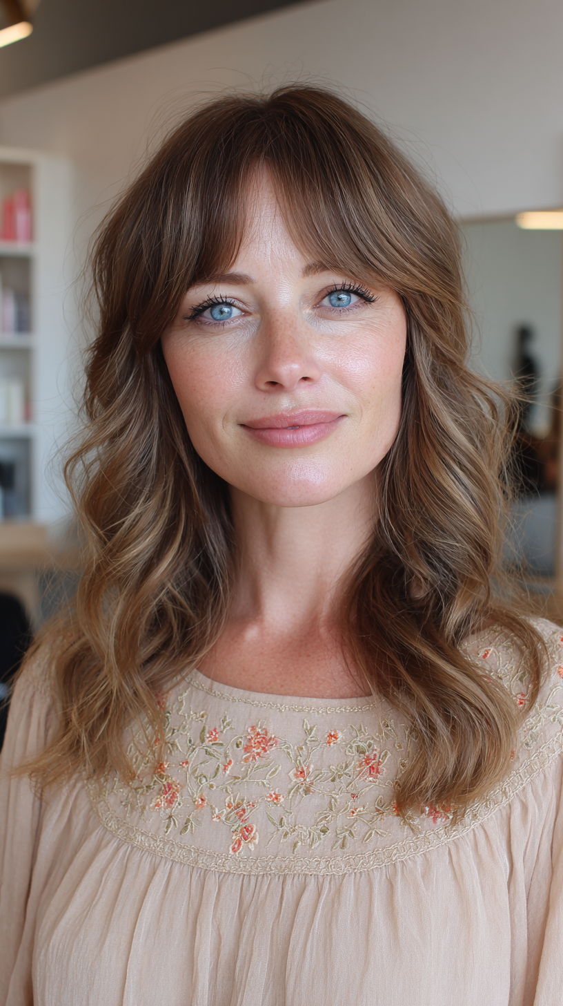 Softly Layered Shag with Face-Framing Bangs