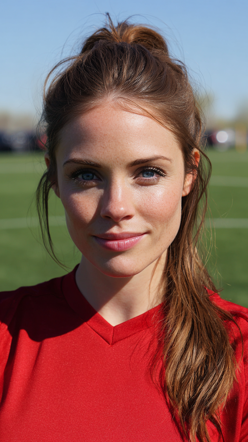 Sporty Half-Up Messy Bun with Soft Waves